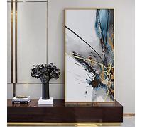 HOLEILUCK Peinture abstraite colorée sur toile imprime décoration murale images d'art pour salon décoration de la maison moderne prête à accrocher 60x145cm/24x57in avec cadre doré
