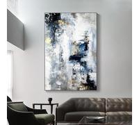 HOLEILUCK Peinture sur toile abstraite gris bleu, impressions modernes, tableau d'art mural pour salon, décoration de maison, Cuadros 95x152cm/37x60 pouces, sans cadre