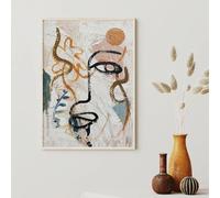 HOLEILUCK Rétro Matisse Picasso imprime abstrait visage humain Graffiti mur toile peinture photos pour chambre nordique décor à la maison avec cadre doré 80x120 cm/31x47in