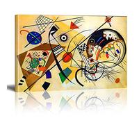 HOLEILUCK Wassily Kandinsky Peinture sur Toile Ligne Transversale 1923 Reproduction Image Abstraite Décoration Murale Impressions pour Murs Encadrées 45x60cm(17.72x23.62in) Avec Cadre