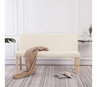 Holekex Banc blanc crème avec housse en polyester, 139,5 cm, cadre en pin robuste, rembourrage confortable, idéal pour couloir, couloir, chambre et salon comme solution de rangement