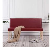 Holekex Banc de 139,5 cm en cuir synthétique bordeaux avec cadre en bois de pin robuste, siège rembourré, espace de rangement et couvercle rabattable pour couloir, chambre, salon et garde-robe