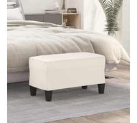 Holekex Banc en cuir synthétique crème 70 x 35 x 41 cm rembourré avec espace de rangement pour couloir, couloir, chambre à coucher, salon comme repose-pieds ou banc de lit