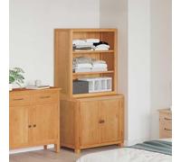 Holekex Ensemble de meubles de rangement en chêne massif avec 2 portes 80 x 50 x 160 cm, marron, polyvalent comme armoire, commode, buffet, vitrine pour salon, chambre à coucher, couloir, bureau