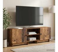 Holekex Meuble TV en bois vieilli 150 x 31 x 50 cm avec espace de rangement, buffet bas avec tiroir et étagère, meuble de salon pour multimédia, jeu et home cinéma