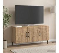 Holekex Meuble TV en chêne Artisan, 99 x 34,5 x 50 cm, meuble bas avec beaucoup d'espace de rangement, pieds en métal, utilisation polyvalente comme commode, buffet, console pour salon et home cinéma