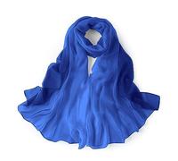 HOLEMZ Foulard en Soie Femme Châles Léger Foulard Longue Élégant Protection Solaire Polyester Écharpe Cadeaux pour Filles Anniversaire Noël Festival Bleu 190×120 cm