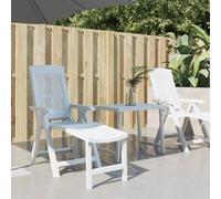 Holepyr Chaise longue blanche en plastique pliable, dossier réglable en 5 positions, 60 x 155 x 80 cm, jusqu'à 110 kg, pour jardin, terrasse, balcon, piscine, plage, sauna