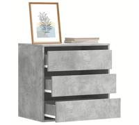 Holepyr Commode en bois gris béton - 60 x 41 x 58 cm - Avec 3 tiroirs - Etagère de rangement pour salon, chambre à coucher, couloir et salle de bain - Organiseur de rangement