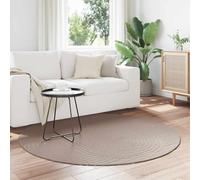 Holepyr Palmeras Tapis rond, beige, en polyester, Ø 120 cm, antidérapant, avec réduction du bruit, facile d'entretien, pour salon, couloir, balcon, terrasse, intérieur et extérieur