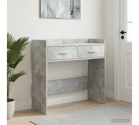 Holepyr Table console gris béton 90 x 35 x 80 cm - En bois - Table murale de couloir, table de rangement, buffet, entrée, vestiaire, salon, salle à manger, couloir, espace de rangement