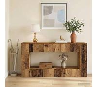 Holepyr Table console rayée en bois vieilli, 155 x 29 x 74 cm, table murale, table de couloir, table de rangement, buffet, entrée, vestiaire, salon, salle à manger