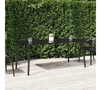 Holepyr Table de jardin en acier anthracite - 165 x 80 x 71 cm - Design à lattes - Pour terrasse, balcon et extérieur - Table à manger robuste idéale pour les fêtes de jardin, la famille et le salon