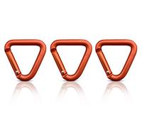 Holesto® Lot de 3 mousquetons triangulaires - Petit Mousqueton - Mousqueton Porte-clés - Mousqueton Design - Set de mousquetons pour Sac de Montagne/Tente/clés/Camping/Sac à Dos (Rouge)