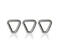 Holesto® Lot de 3 mousquetons triangulaires - Petit Mousqueton - Mousqueton Porte-clés - Mousqueton Design - Set de mousquetons pour Sac de Montagne/Tente/clés/Camping/Sac à Dos (Gris)