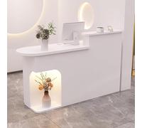 HOLGVE Bureau de réception avec comptoir, réception ouverte, table de comptoir de réception en bois, avec tiroirs verrouillables, table de comptoir de vente au détail, for salon de beauté, magasin, bu