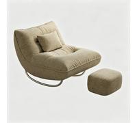 HOLGVE Chaises Longues De Balcon à Bascule, Chaise de Lecture avec Mousse Haute Résilience, Chaise de Lecture Ergonomique, Toutes Saisons, Charge de 330 LB(Beige-B)