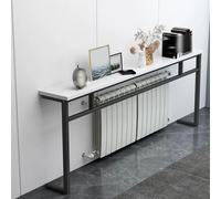 HOLGVE Étagère Supérieure de Radiateur Cadre En Métal, Grande Étagère Multifonctionnelle de Rangement for Radiateur Et Derrière Le Canapé-lit, Table Console for Salon, Couloir(Black-1,39.3in/100cm)