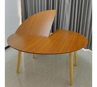 HOLGVE Grand Plateau de Table Rond Pliable, Rallonge pour Table Ronde, Gain de Place, sans Pieds, Diamètre 120 Cm - 200 Cm, Idéale pour Les Réunions Et Séminaires(Brown C,71in/180cm)