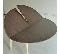 HOLGVE Grand Plateau de Table Rond Pliable, Rallonge pour Table Ronde, Gain de Place, sans Pieds, Diamètre 120 Cm - 200 Cm, Idéale pour Les Réunions Et Séminaires(Brown A,55.1in/140cm)
