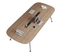 HOLGVE Grande Table de Conférence, Bureau de Salle de Réunion, Bureau de Podcast de Bureau de 94,4 Pouces de Long, for 10 À 12 Personnes, Avec Boîte de Gestion Des Câbles, Bureau de Séminaire de Forma