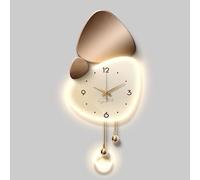 HOLGVE Peinture Murale 3D avec Horloge, Sculpture Murale LED a Suspendre, Idéale pour Le Salon, Chambre, Bureau, Le Couloir Ou L'entrée(Style E,19.6x42.1in/50x107cm)