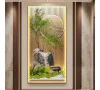 HOLGVE Sculpture Murale Lumineuse 3D Feng Shui, Sculptures Murales Suspendues avec Lumière LED, Lampe Murale Placer Derrière Un Canapé, for Salon, Couloir(Green-3,120x60cm/47.2x23.6in)