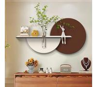 HOLGVE Sculpture Murale Lumineuse en Grès 3D, Tableau Décoratif LED Représentant Une Plante Verte Simulée, Décoration Murale Suspendue.(Brown-1,31.5x18in/80x45cm)