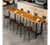 HOLGVE Table de Bar en Bois Massif, Table Bar Industrielle Hauteur Comptoir | Longue Table de Bar avec Cadre en Métal Robuste, Table de Bar Haute Peu Encombrante, for Pub(47.2"x 23.6"x41.3")