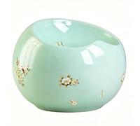 HOLGVE Tabouret de Jardin Décoratif en Céramique, Tabouret à Langer en Forme de Fleur et D'oiseau Peint à La Main, Adapté au Jardin Extérieur, au Salon, à La Terrasse, Etc(Green)