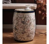 HOLGVE Tabouret de Jardin Décoratif en Céramique, Tabouret de Tambour en Céramique Chinoise, Tabouret de Tambour Fleur Et D'oiseau Peint à La Main for Jardin Extérieur, Salon, Terrasse