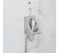 HOLGVE Urinoir Mural a Capteur Intelligent, Urinoirs pour Hommes, Urinoirs a Chasse d'eau, Toilettes Publiques Commerciales, avec Robinet de Chasse et Tuyau D'évacuation(Ground,Sensor C)