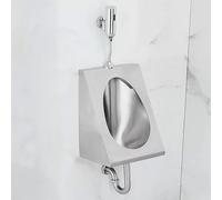 HOLGVE Urinoir Mural a Capteur Intelligent, Urinoirs pour Hommes, Urinoirs a Chasse d'eau, Toilettes Publiques Commerciales, avec Robinet de Chasse et Tuyau D'évacuation(Wall,Sensor A)