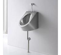 HOLGVE Urinoir Mural Acier Inoxydable 304 pour Hommes avec Robinet de Chasse d'eau a Capteur, Urinoirs Anti-éclaboussures avec Chasse d'eau Automatique, Urinoir pour Toilettes(Ground Row)