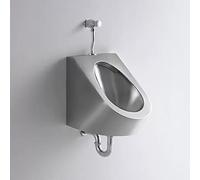 HOLGVE Urinoir Mural en Acier Inoxydable 304 pour Hommes, Urinoirs Anti-éclaboussures avec Robinet Chasse d'eau, Urinoir pour Toilettes Publiques, pour Salles de Bains(Silver,Wall Row)