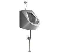 HOLGVE Urinoir Mural en Acier Inoxydable 304 pour Hommes, Urinoirs Anti-éclaboussures avec Robinet de Chasse d'eau, Urinoir pour Toilettes Publiques a Chasse d'eau(Silver,Ground Row)