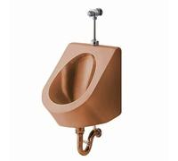 HOLGVE Urinoir Mural en Acier Inoxydable 304 pour Hommes, Urinoirs Anti-éclaboussures avec Robinet de Chasse d'eau, Urinoir pour Toilettes Publiques a Chasse d'eau(Rose Gold,Wall Row)