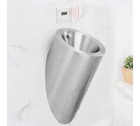 HOLGVE Urinoir Mural Rond Capteur en Acier Inoxydable 304, Urinoir pour Homme, Urinoirs Commercial Anti-éclaboussures, pour Maison, Hôtel, Bar Ou Aéroport(Silver,Stainless Steel Sensor)