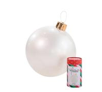 Holiball Décoration de vacances gonflable - Décoration ultime d'intérieur/extérieur - Réutilisable et facile à ranger - Pour mariages, fêtes, événements, couleurs d'équipe - 45,7 cm - Blanc perle