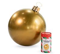 Holiball Décoration de vacances gonflable - Utilisation intérieure et extérieure - Réutilisable et facile à ranger - La décoration ultime des vacances - 45,7 cm - Doré vintage
