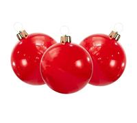 Holiball Ornement de vacances gonflable pour intérieur et extérieur réutilisable et facile à ranger Décoration de vacances parfaite mini 20,3 cm trio rouge classique