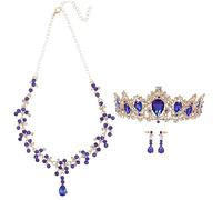 Holibanna 1 Ensemble Boucles d'oreilles de collier de mariée bijoux de mariée colliers de mariage pour les mariées accessoires de mariée pour le jour du mariage Blue