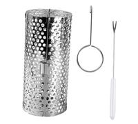 Holibanna 1 Ensemble Cage De Barbecue en Rotation Cuisson Rôtissoire De Plein Air Étagère Gril Engrener Cage à Barbecue Corbeille Filet Panier Barbecue Kebab Acier Inoxydable