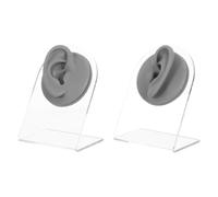 Holibanna 1 ensemble de modèles d'oreilles en silicone pour la pratique du perçage avec support gris - Présentoir de boucles d'oreilles gauche et droite, fausses flexibles pour