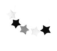 Holibanna 1 Ensemble Décoration Murale pour Chambre Garçon Fille avec et Lunes Accessoire de Lit pour Berceau et Rideau Décoration Intérieure Noir et Blanc avec Rayures