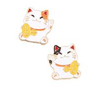 Holibanna 1 Jeu Broches Chat Maneki Neko De Épingles Cartoon Pour Accessoires De Mode Femme Pour Festivals Et Célébrations 2 Pièces