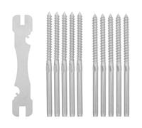 Holibanna 1 jeu de vis à bois pour garde-corps à câbles : kit de garde-corps à câbles pour extérieur - vis de tension à filetage gauche/droite et clé pour la sécurité des et autres projets.