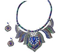 Holibanna 1 Jeu Ensemble Collier Et Boucles D'oreilles Boho Femmes Cerceaux D'or Point Bijoux Boucles D'oreilles Alliage