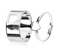 Holibanna 1 Paire Anneau De Coeur De Couple Anneaux De Coeur Bague Anneaux Ouverts Anneau De Déclaration Anneaux Pour Couple Sonneries De Couples Anneaux Réglables Cuivre
