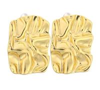 Holibanna 1 paire de boucles d'oreilles carrées géométriques à texture ondulée, bijoux tendance, idéales pour les costumes d'Halloween et les fêtes, dorées
